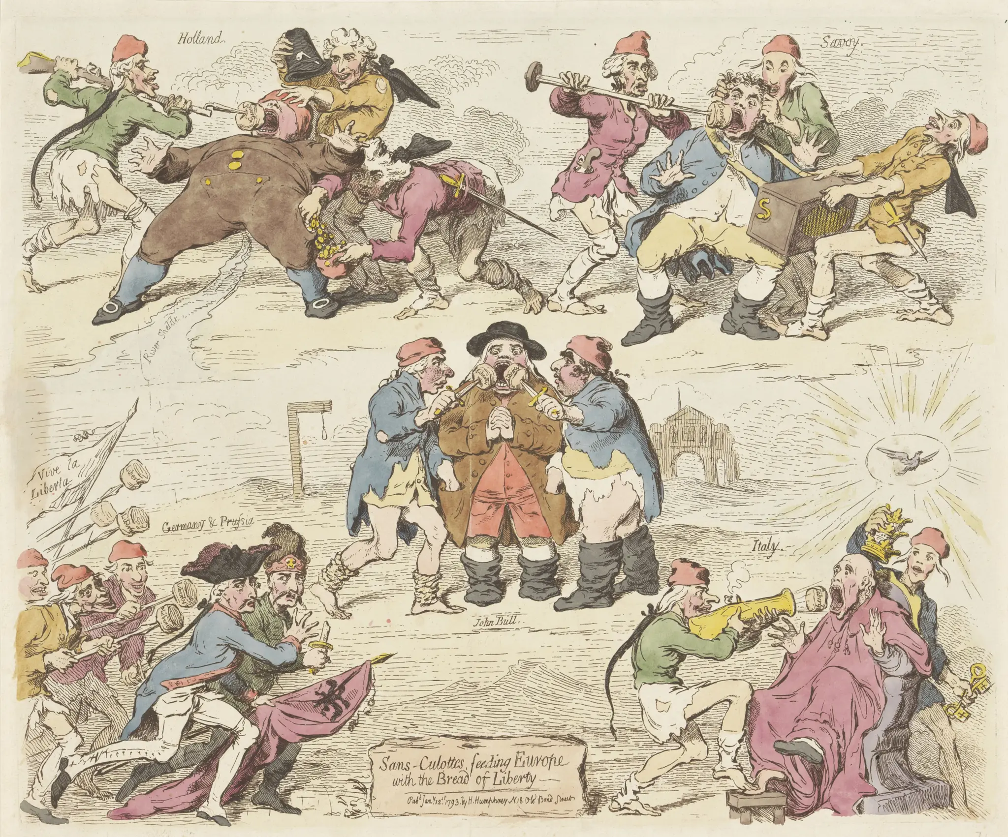 Sans-culottes, feeding Europe with the Bread of Liberty by James Gillray