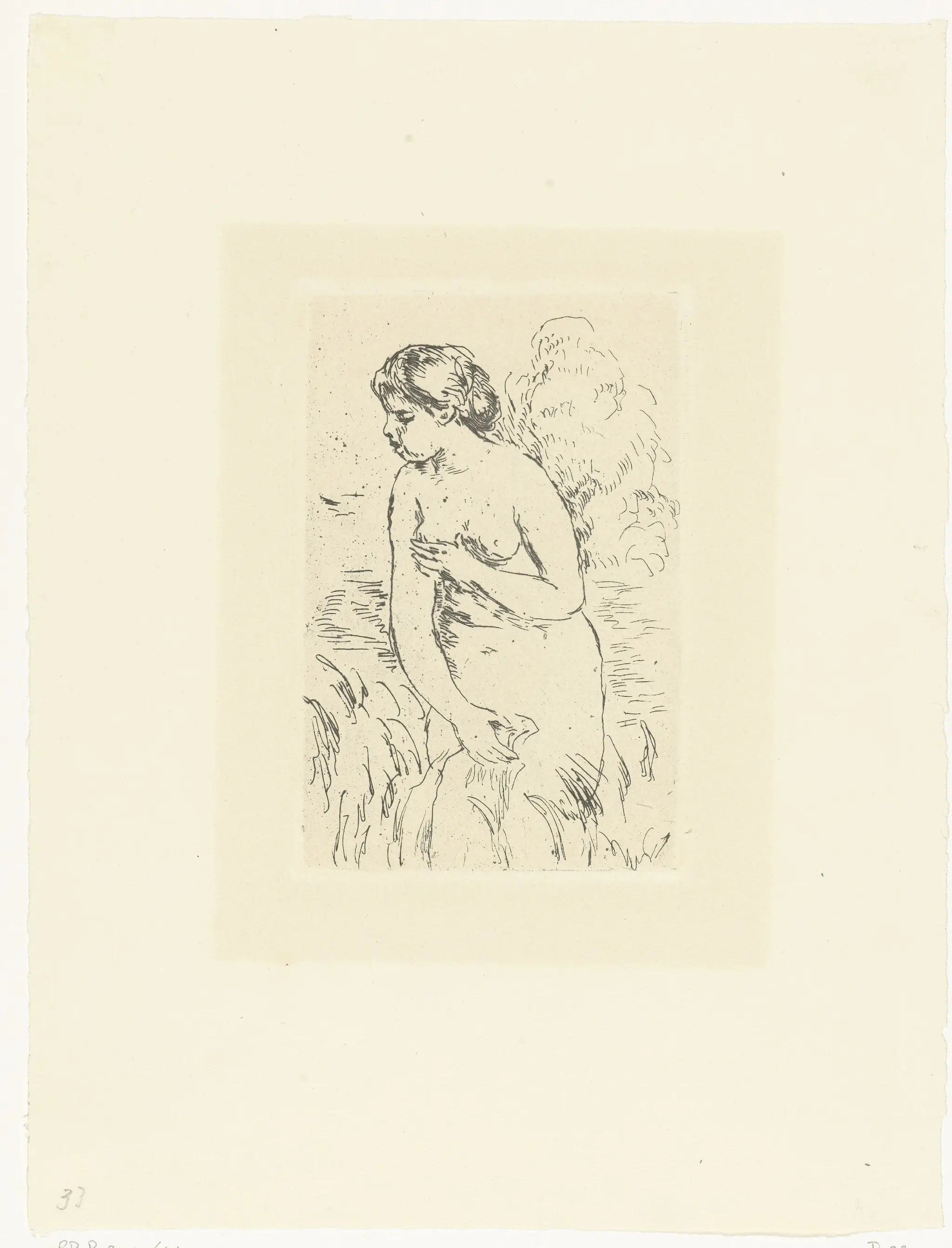 Staande naakte vrouw of baadster by Pierre Auguste Renoir