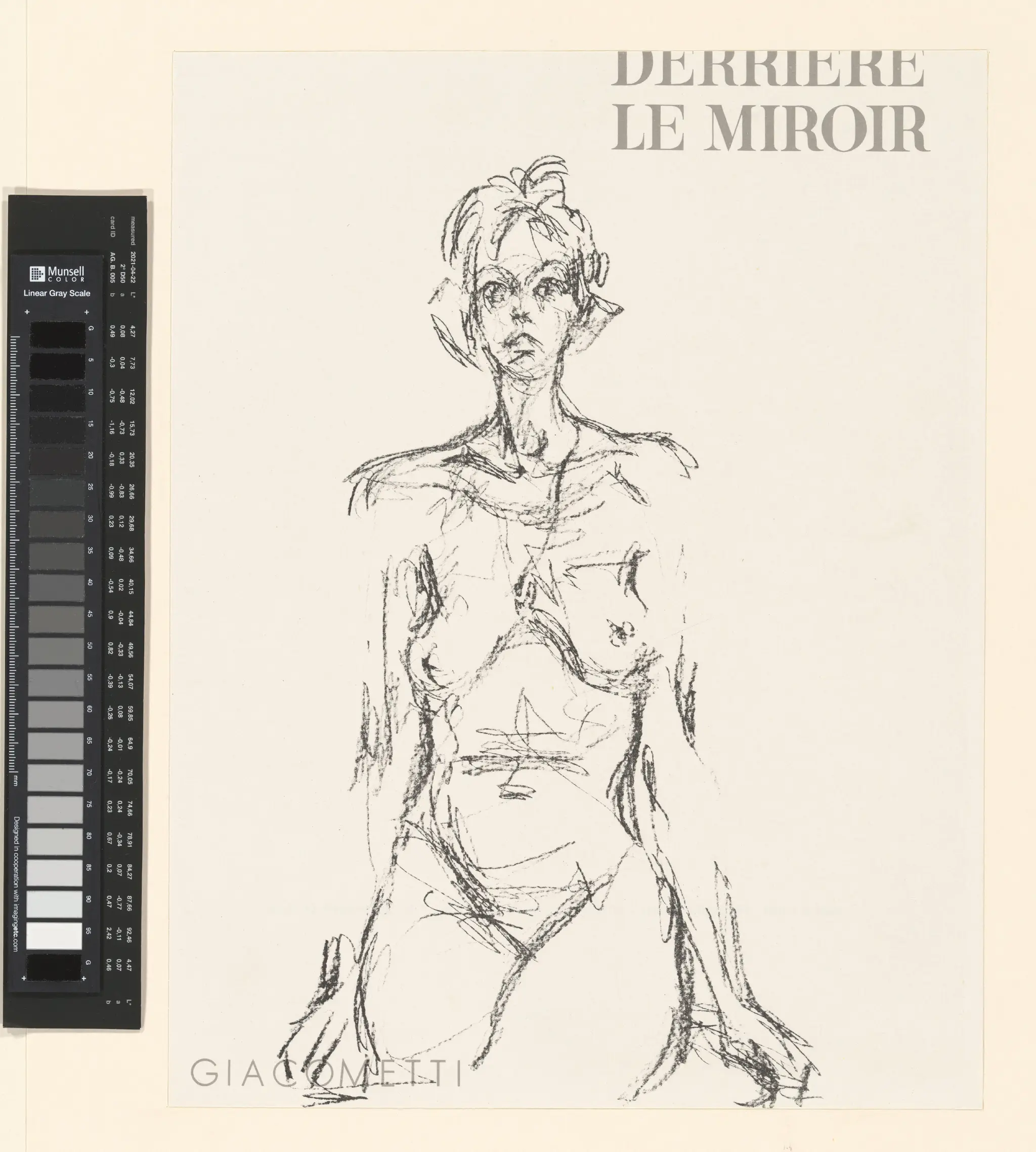 Zittend vrouwelijk naakt van voren gezien by Alberto Giacometti