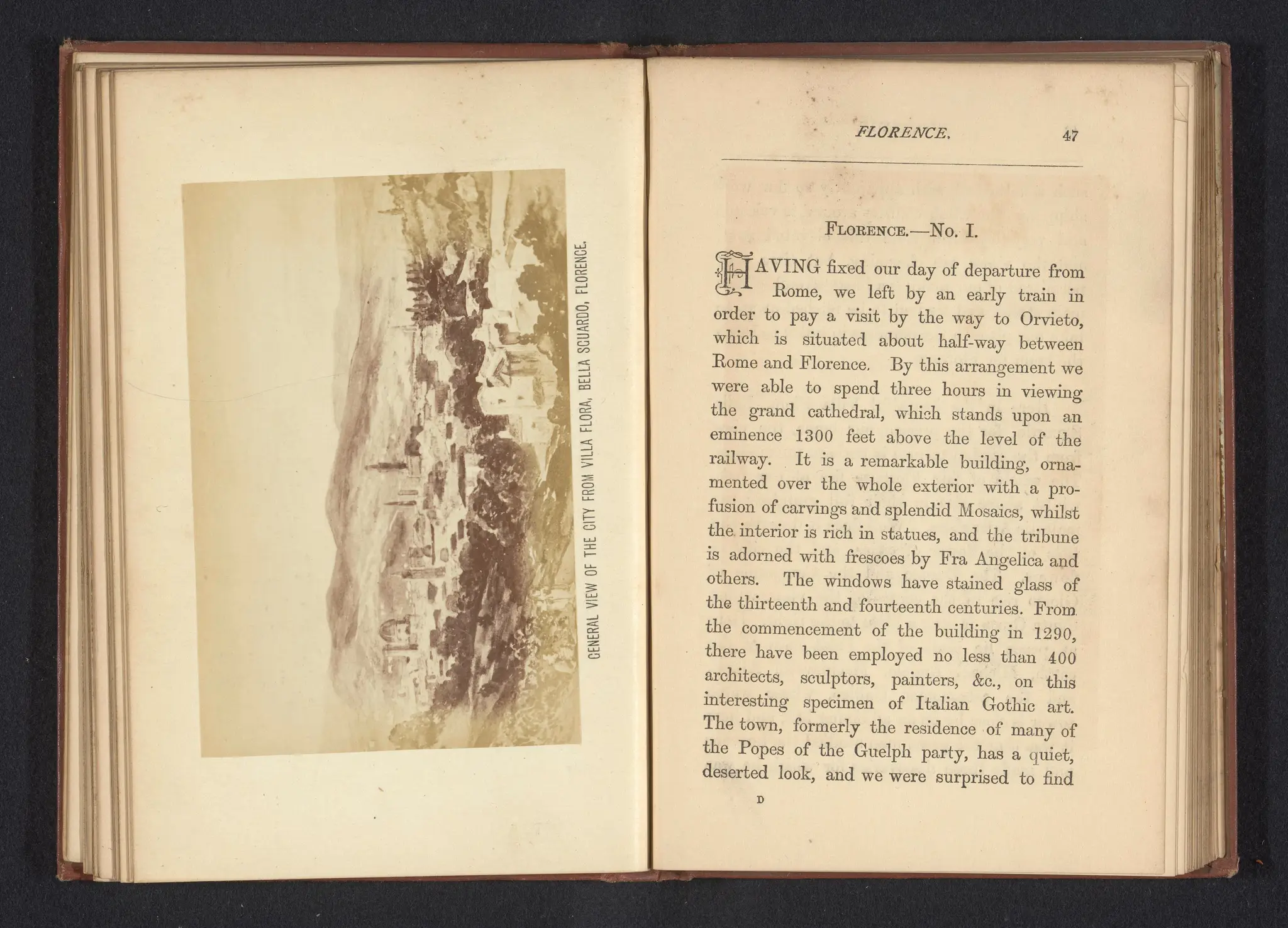 General view of the city from Villa Flora, Bella Scuardo, Florence by J. Greer