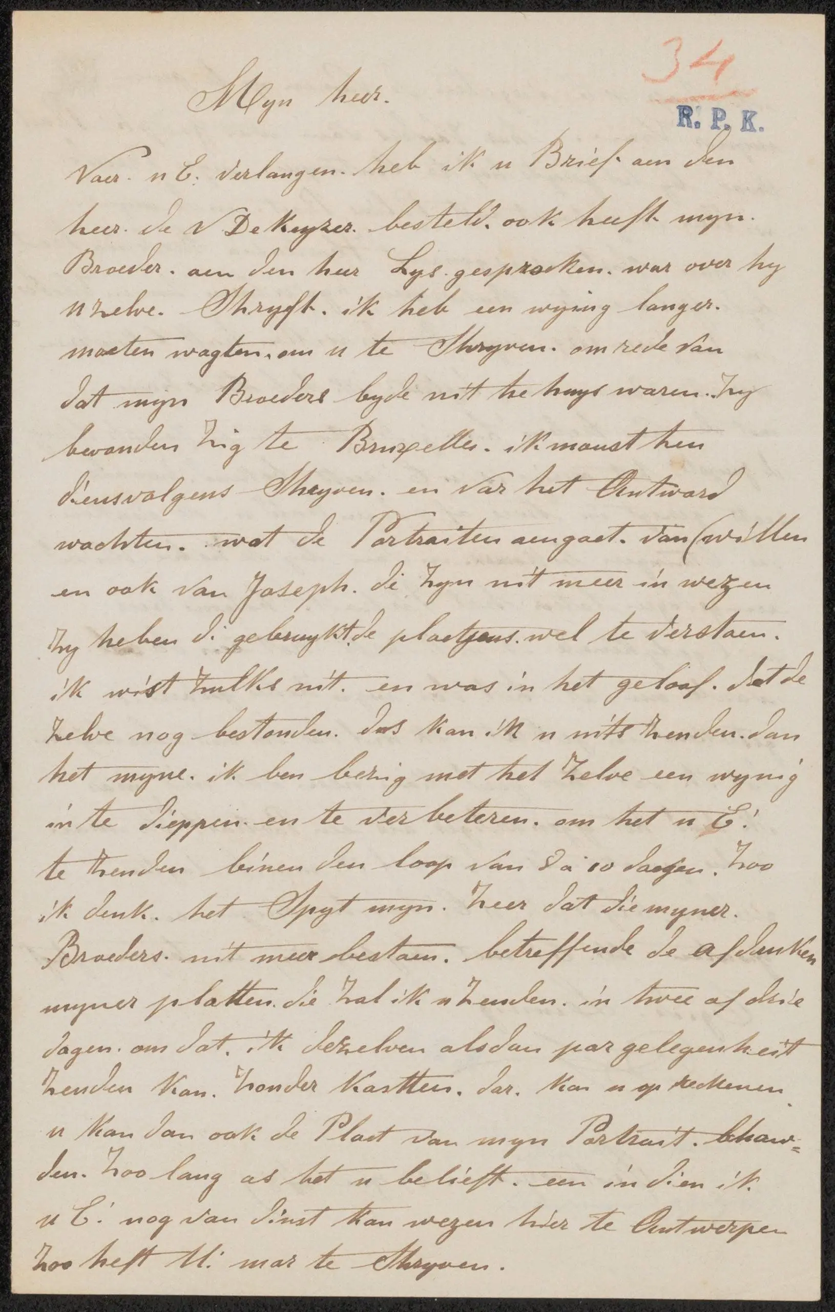 Brief aan Christiaan Kramm by Egidius Linnig
