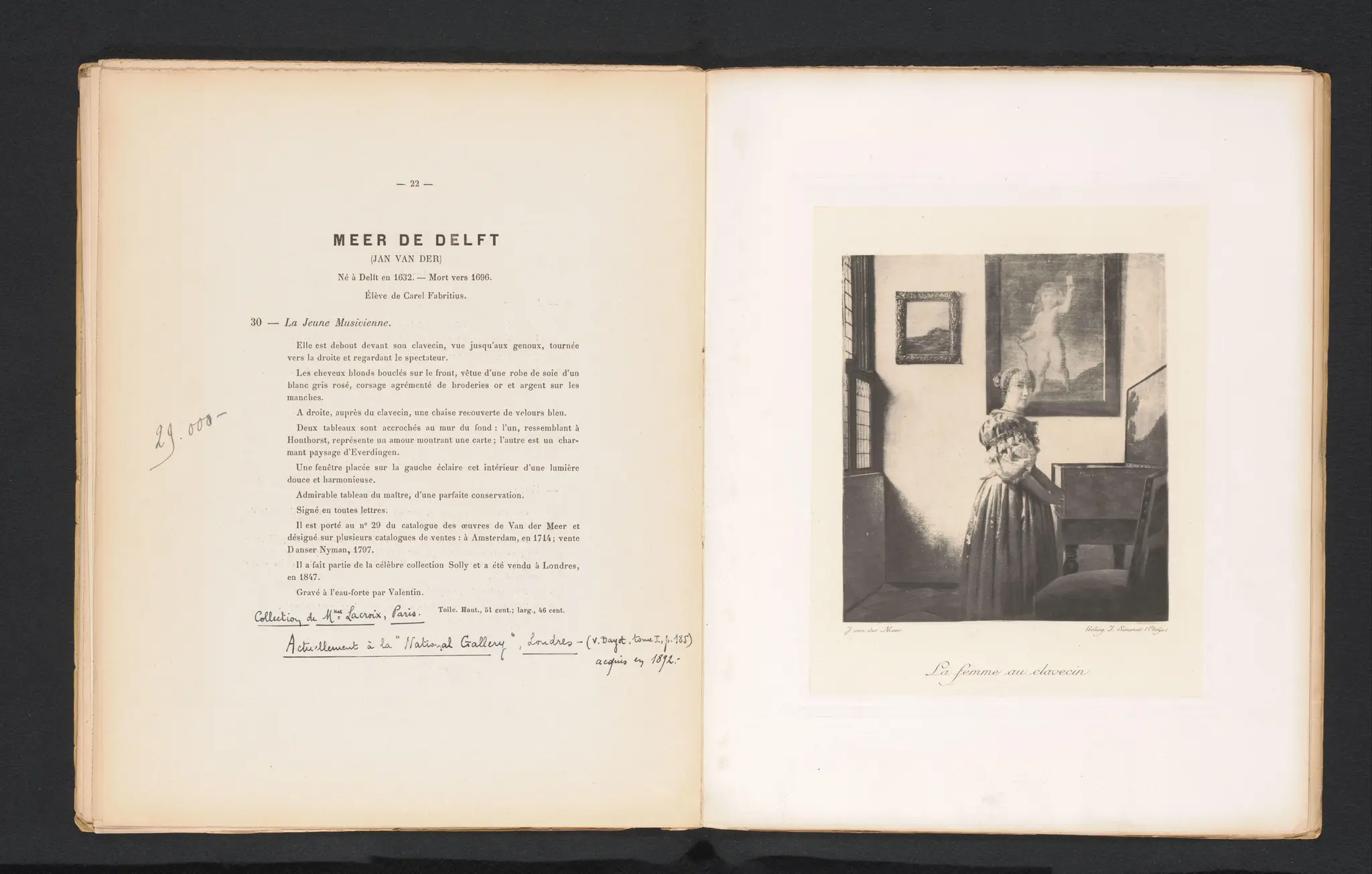 Reproductie van Staande Virginaalspeelster door Johannes Vermeer by anonymous