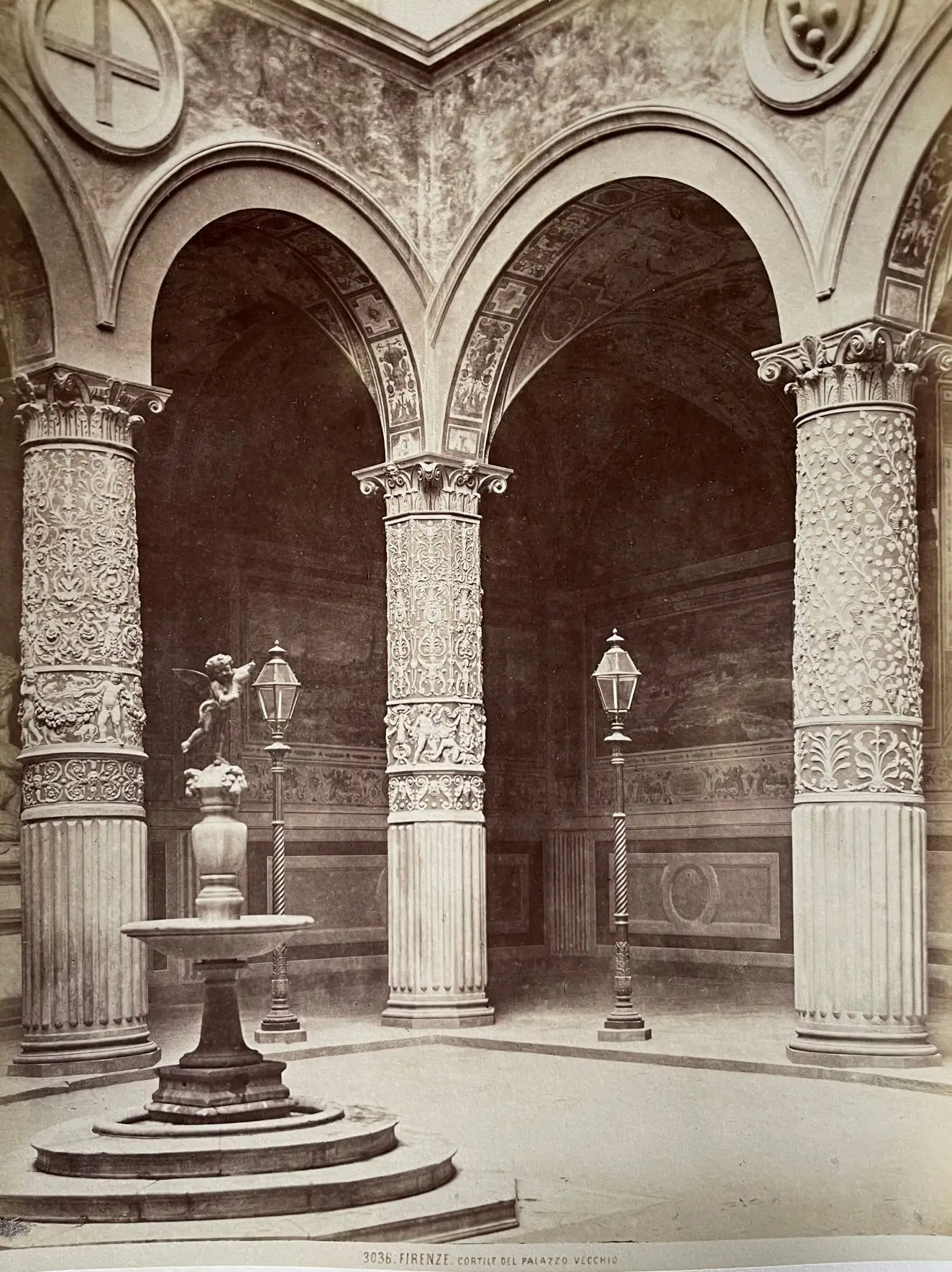 3036 Firenze, Cortile del Palazzo Vecchio by Giacomo Brogi