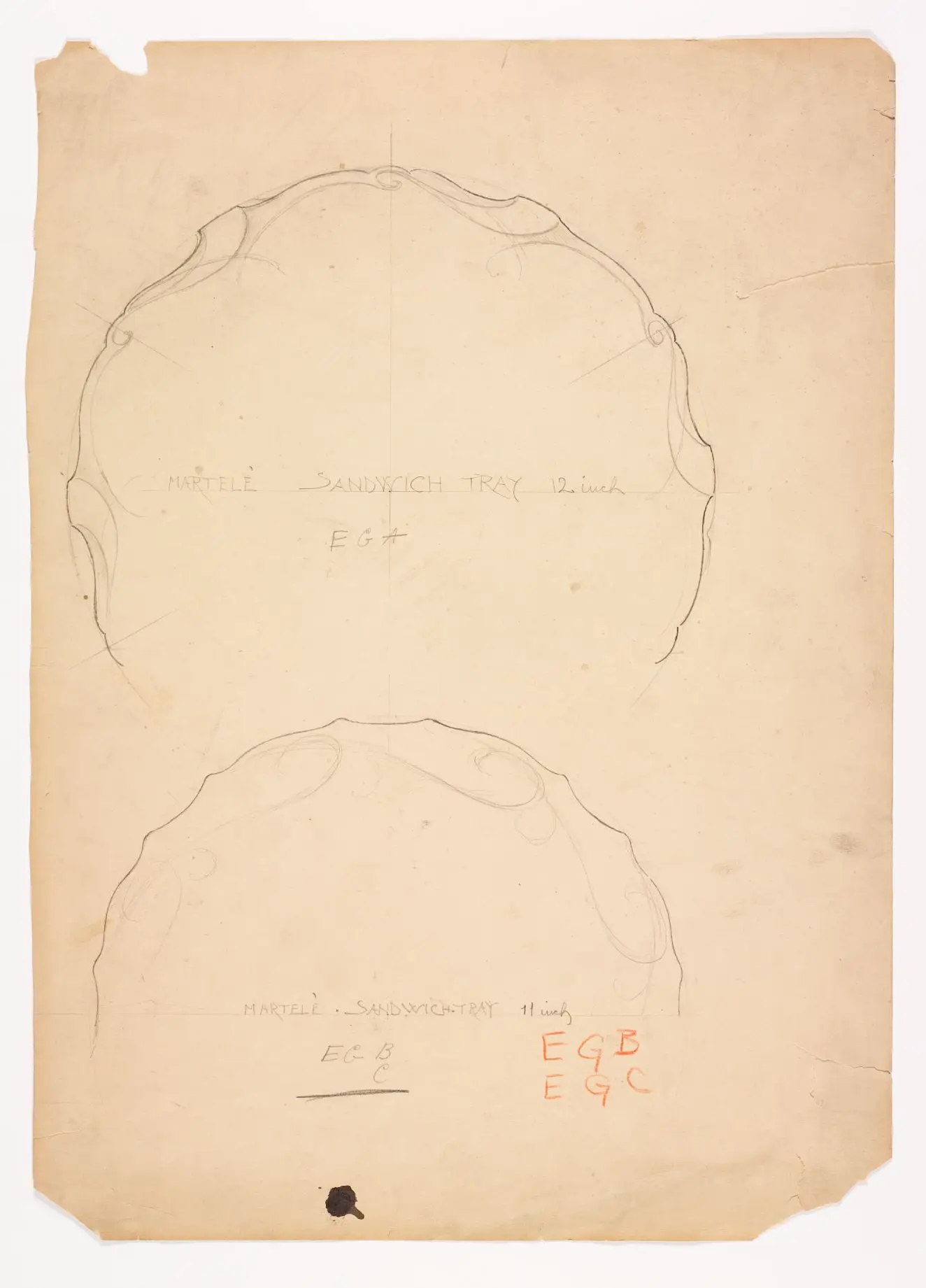 Design for Sandwich Tray EGA by Gorham Manufacturing Company