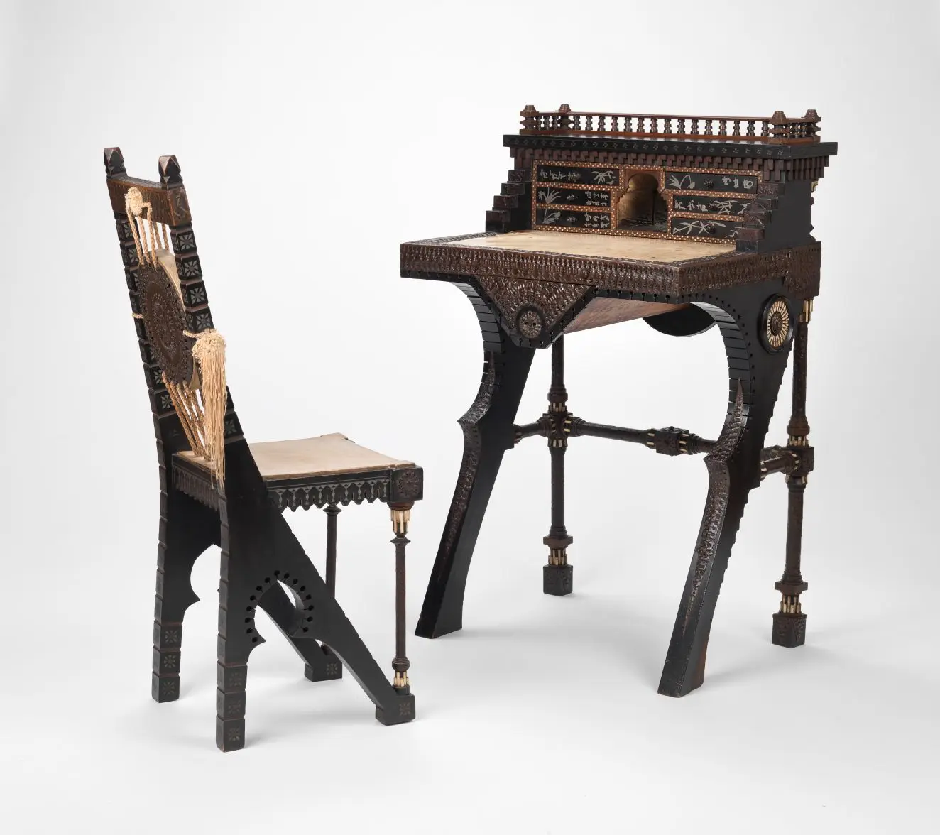 Desk and chair by Carlo Bugatti