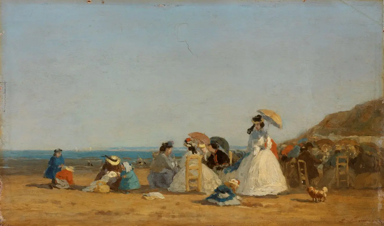 Figures on a Beach by Eugène Louis Boudin