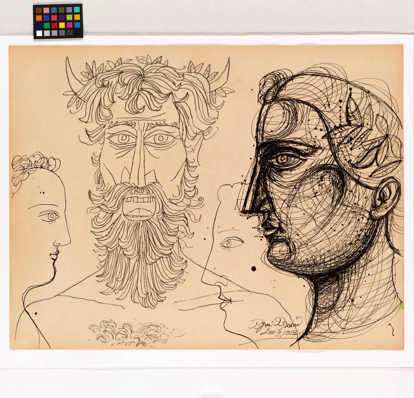 Head of Satyr and Nymphs by Byron Browne