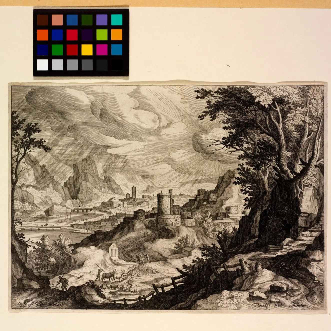 Landscape with a Fortified Town by Justus Sadeler