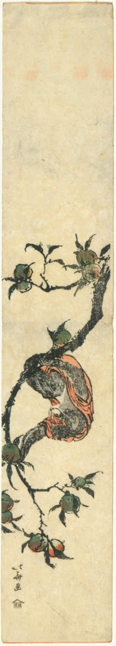 Monkey and Peaches (Momo ni saru) by Katsushika Hokusai 葛飾北斎