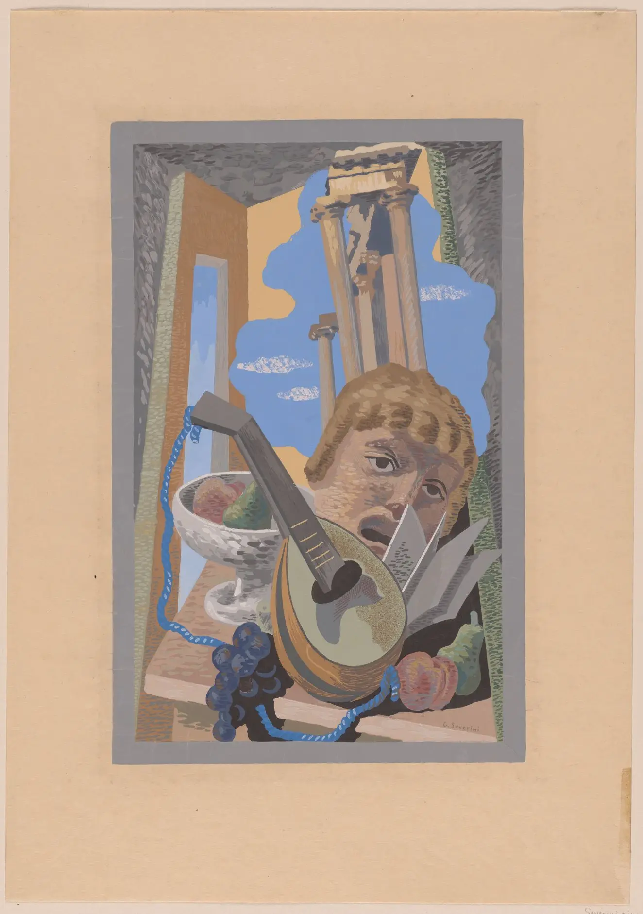 Paysage et Nature Morte sur une table by Gino Severini