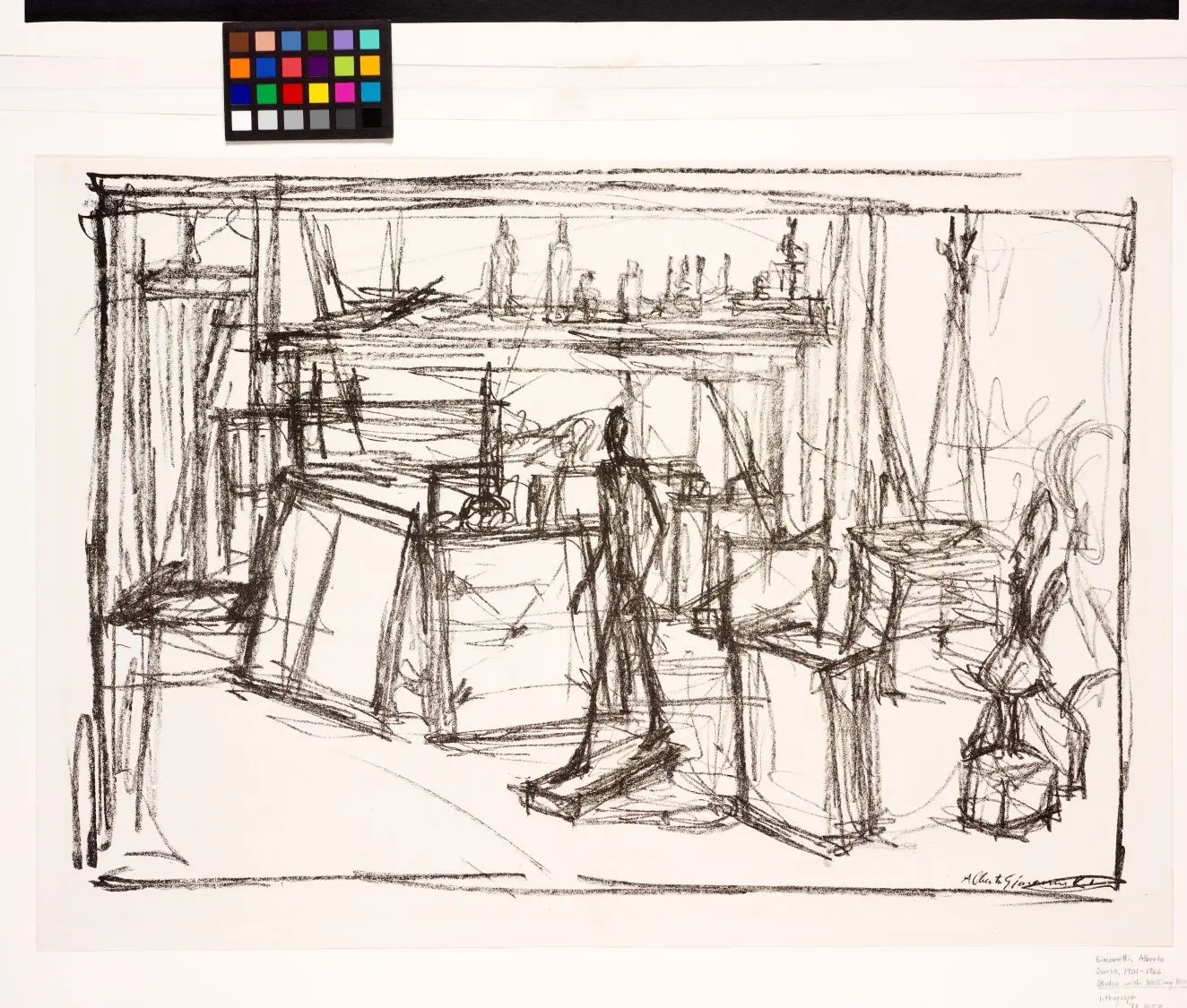 Studio with Walking Man by Alberto Giacometti
