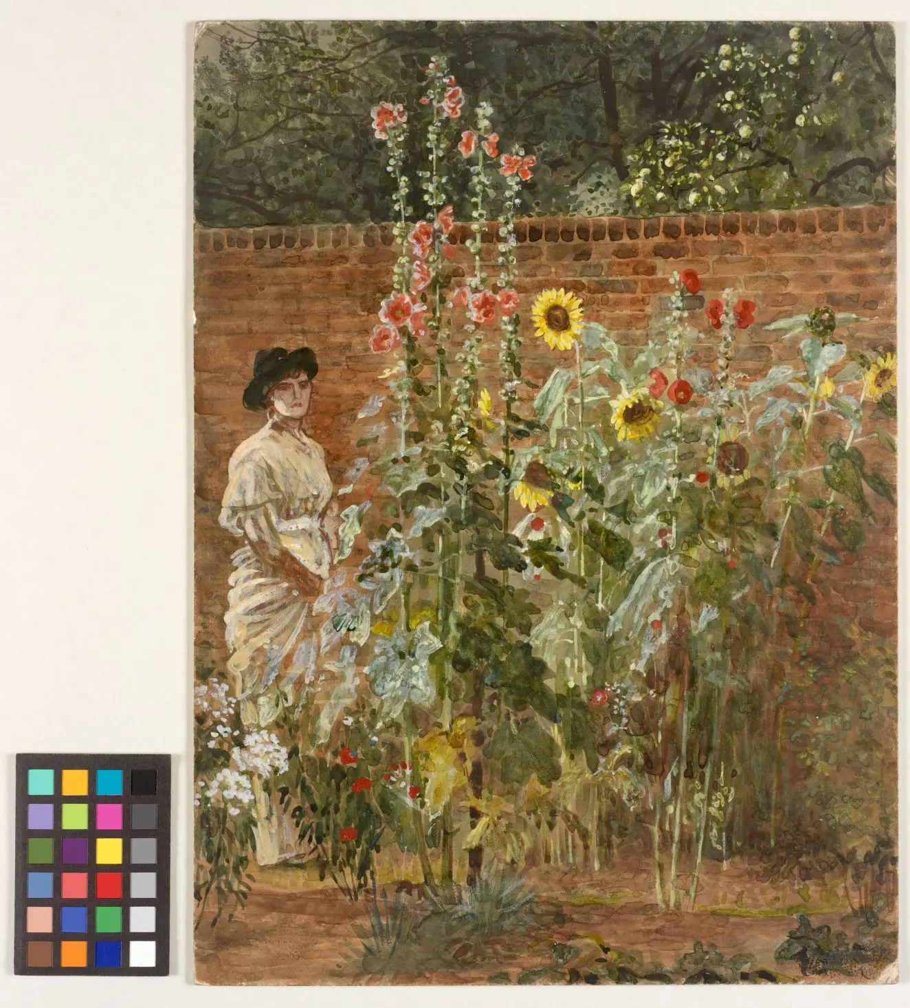 Woman (probably Mrs. Crane) in a Garden by Walter Crane