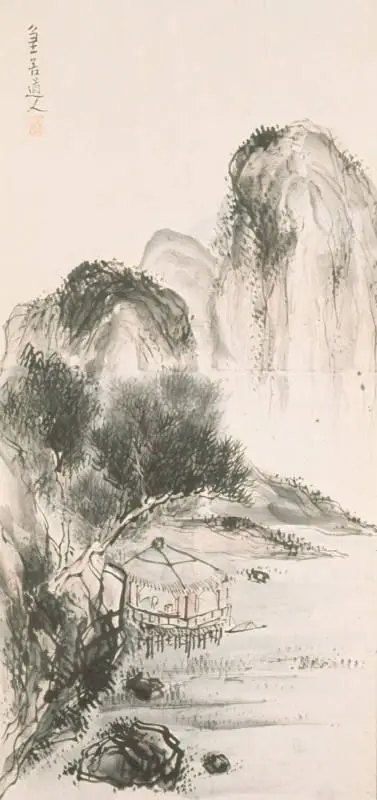Sage in a Rose Pavilion by Yokoi Kinkoku