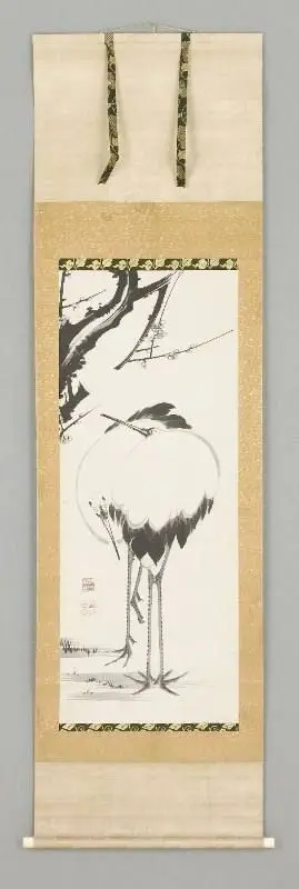 Two Cranes Standing by Ito Jakuchu
