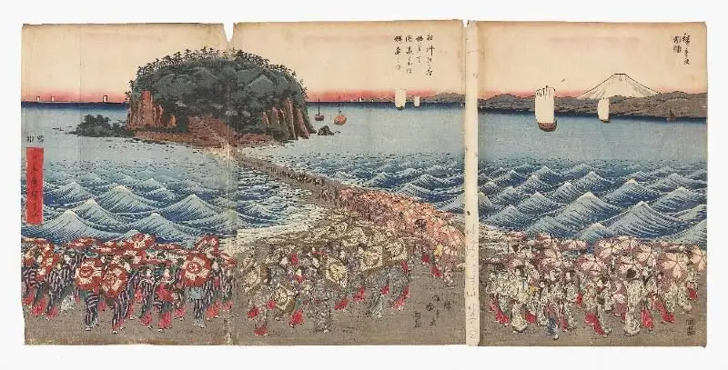 Landscape with a procession by Utagawa Hiroshige