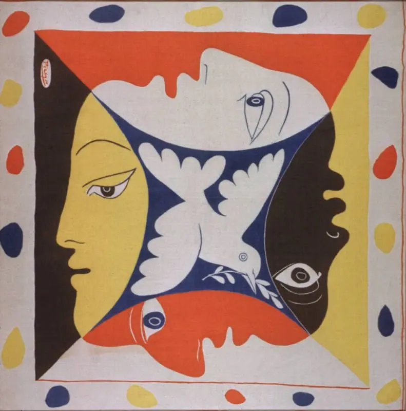Dove of Peace and 4 Human Faces by Pablo Picasso