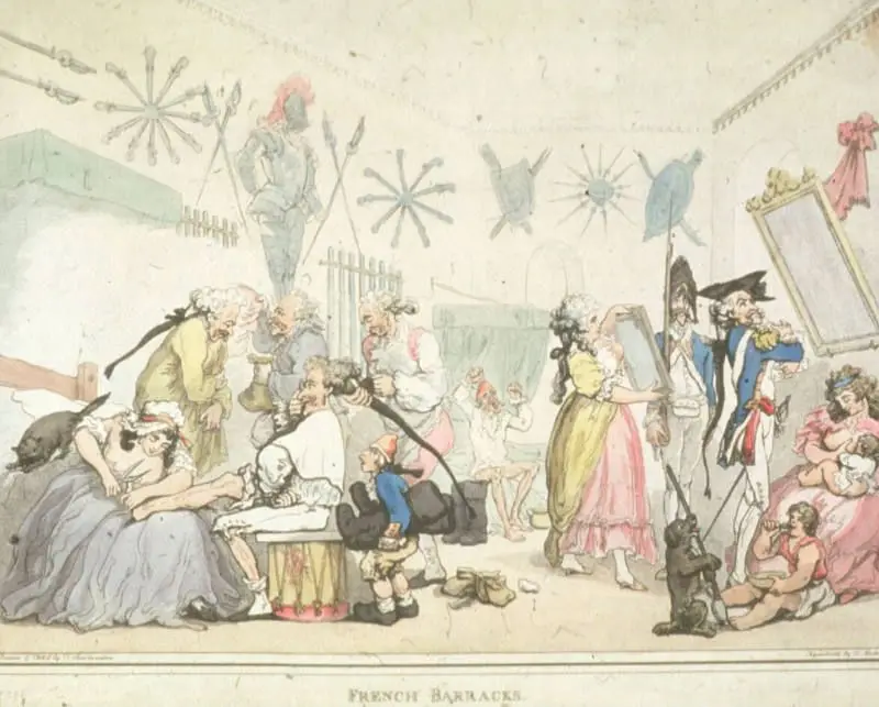 French Barracks by Thomas Rowlandson