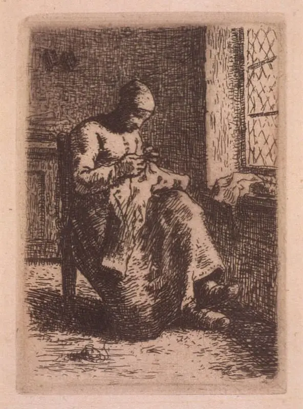 La Couseuse (Woman Sewing) by Jean Francois Millet