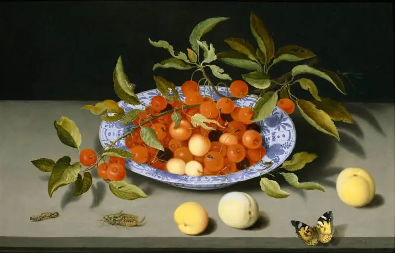 Still Life with Cherries by Balthasar van der Ast