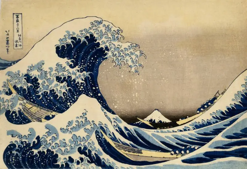 In the Well of the Wave off Kanagawa, from the series Thirty-six Views of Mount Fuji by Katsushika Hokusai