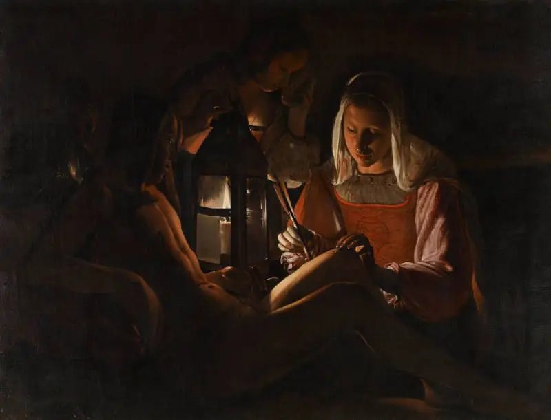 Saint Sebastian Tended by Saint Irene by Georges de La Tour and Studio