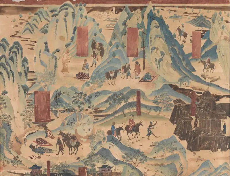 Landscape with the Parable of the Illusory City from the Lotus Sutra by James C. Lo Workshop