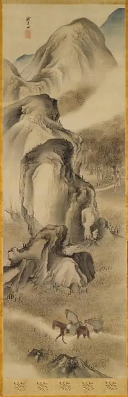 Travelers in a Winter Landscape by Yosa Buson