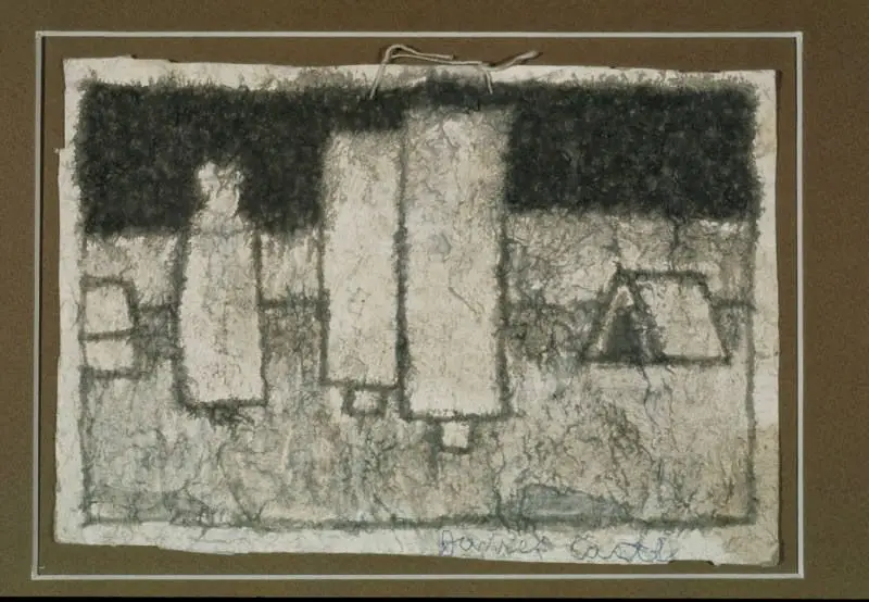 Two Totems with Man No. 56 by James Castle
