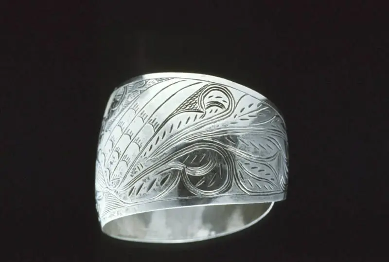 Bracelet with American eagle design by Native American