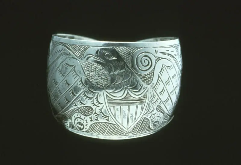 Bracelet, American eagle design by Native American