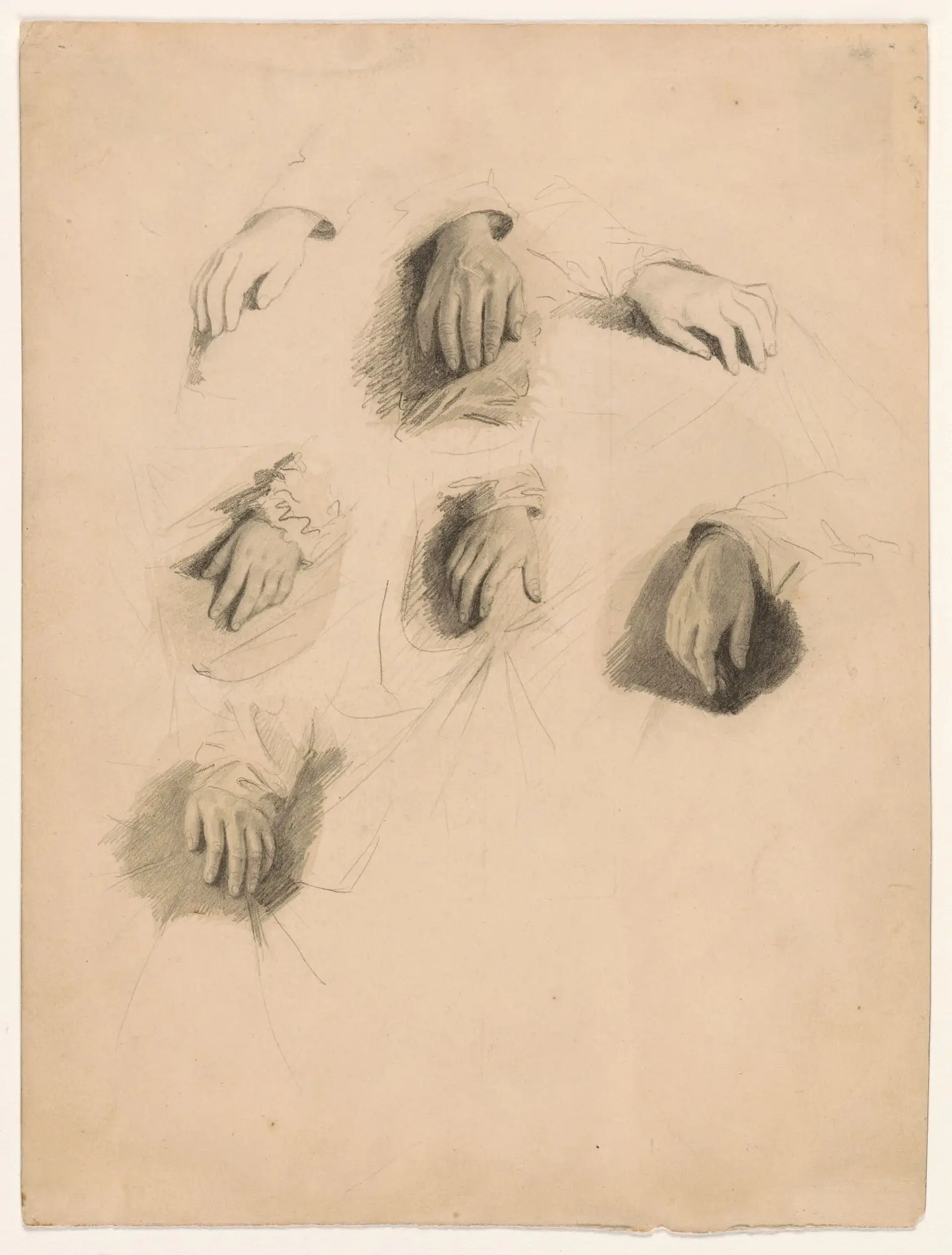 Study of hands by George Linen, 29 Apr 1802 - 27 Sep 1888