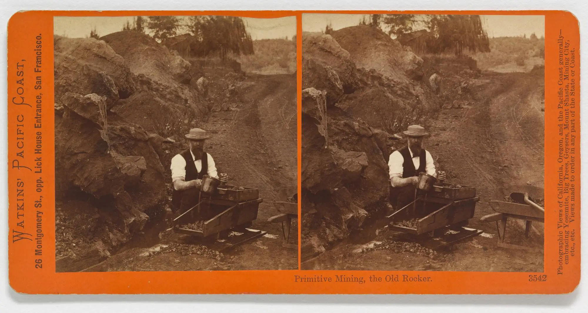 Primitive Mining, the Old Rocker by Carleton E. Watkins, 11 Nov 1829 - 23 Jun 1916