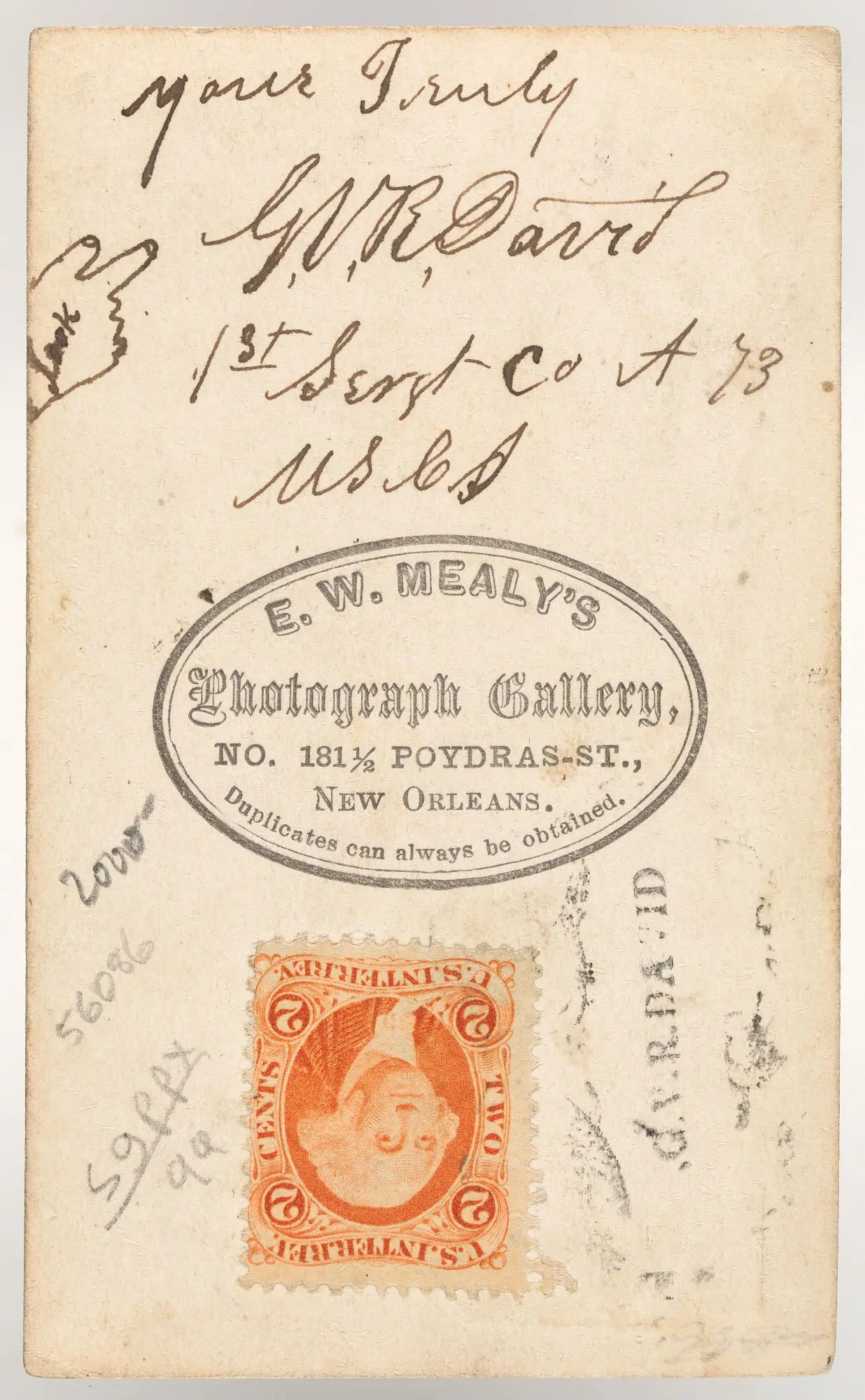 Gerard Victor Rachal David by E.W. Mealy's Photograph Gallery