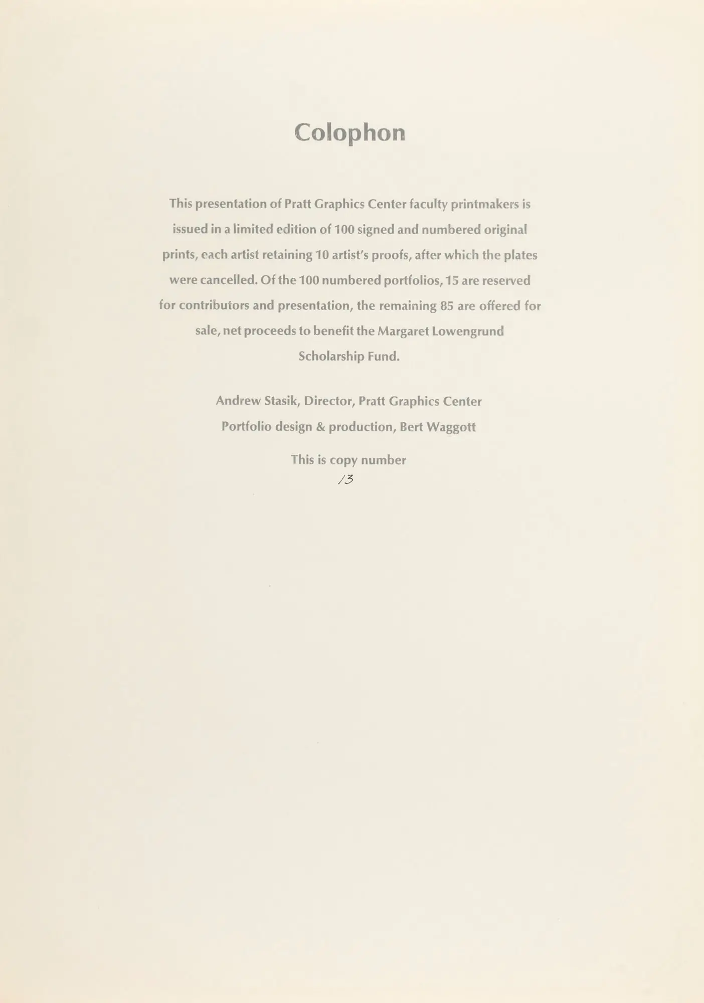 Colophon Page by Unidentified