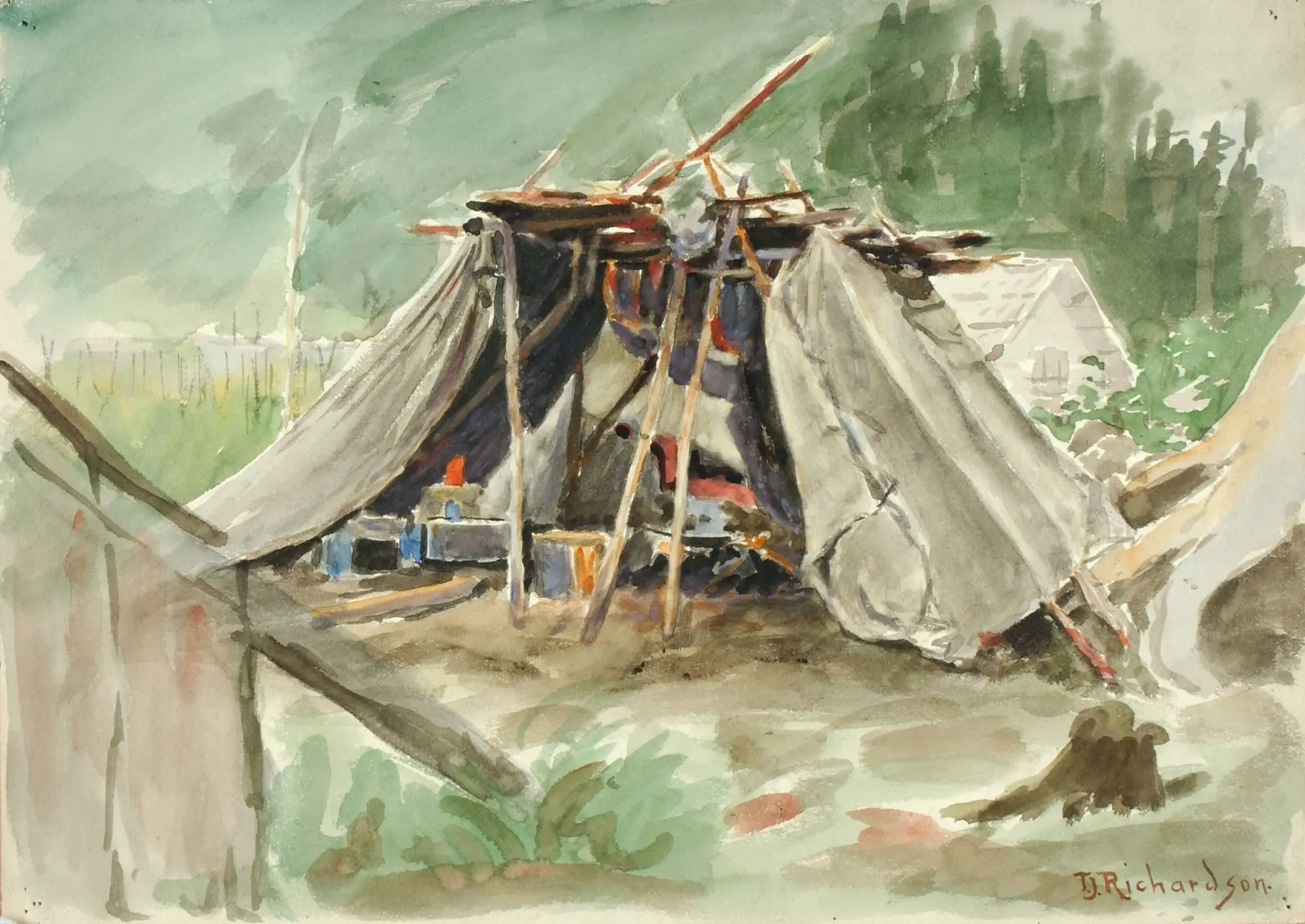 Indian Camp, Alaska by Theodore J. Richardson,