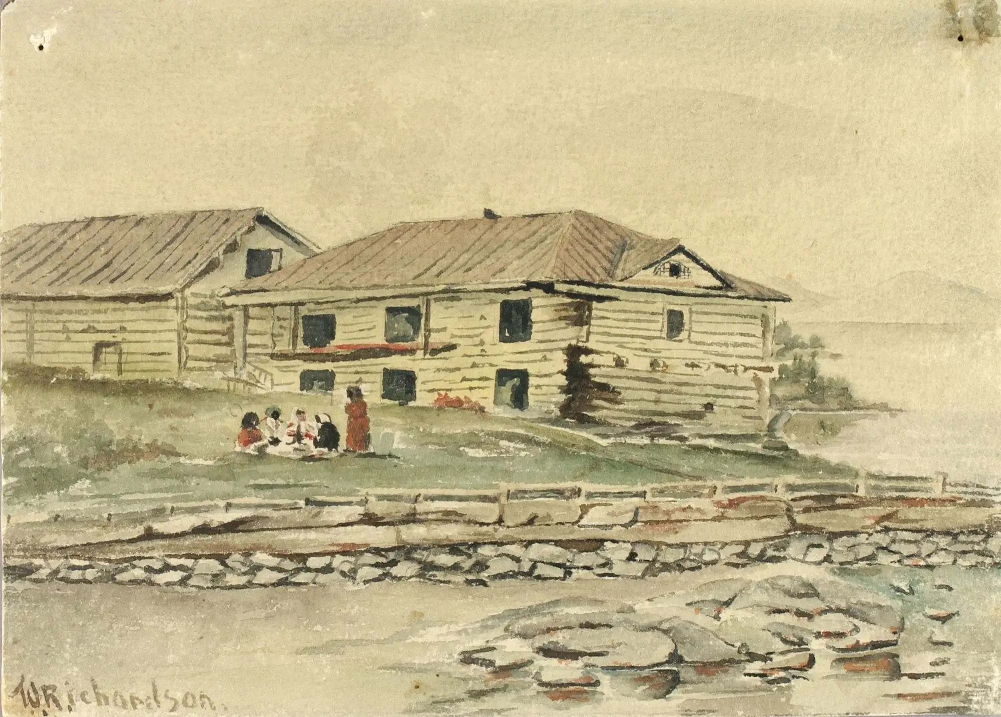 Buildings Going to Ruin, Alaska, 1884 by Theodore J. Richardson,