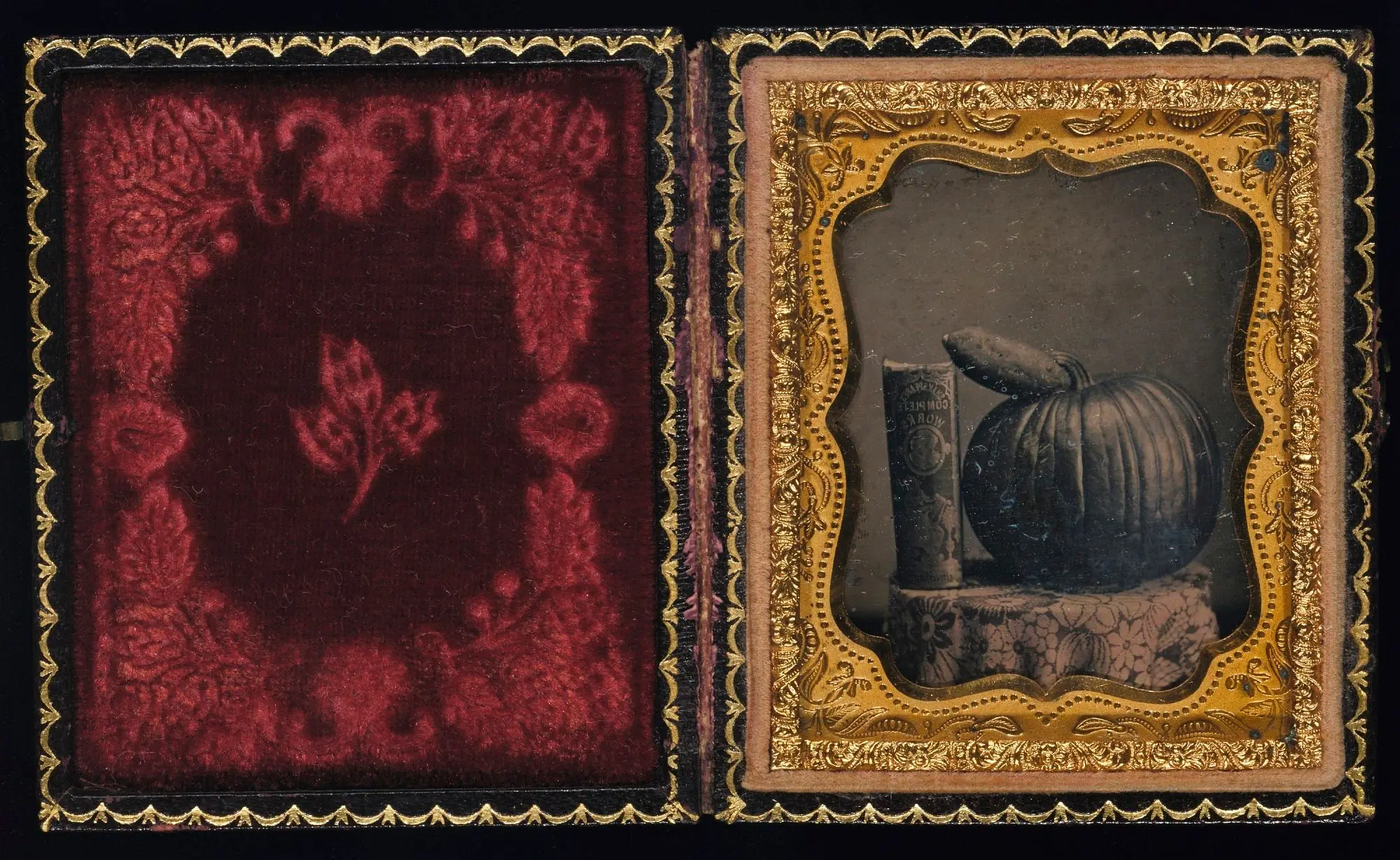 [Still Life with Pumpkin, Book, and Sweet Potato] by Unidentified