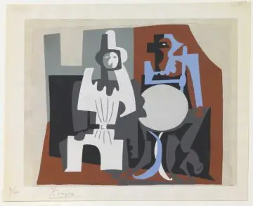 Abstraction – Pierrot and Harlequin, Seated by Pablo Picasso, Spanish