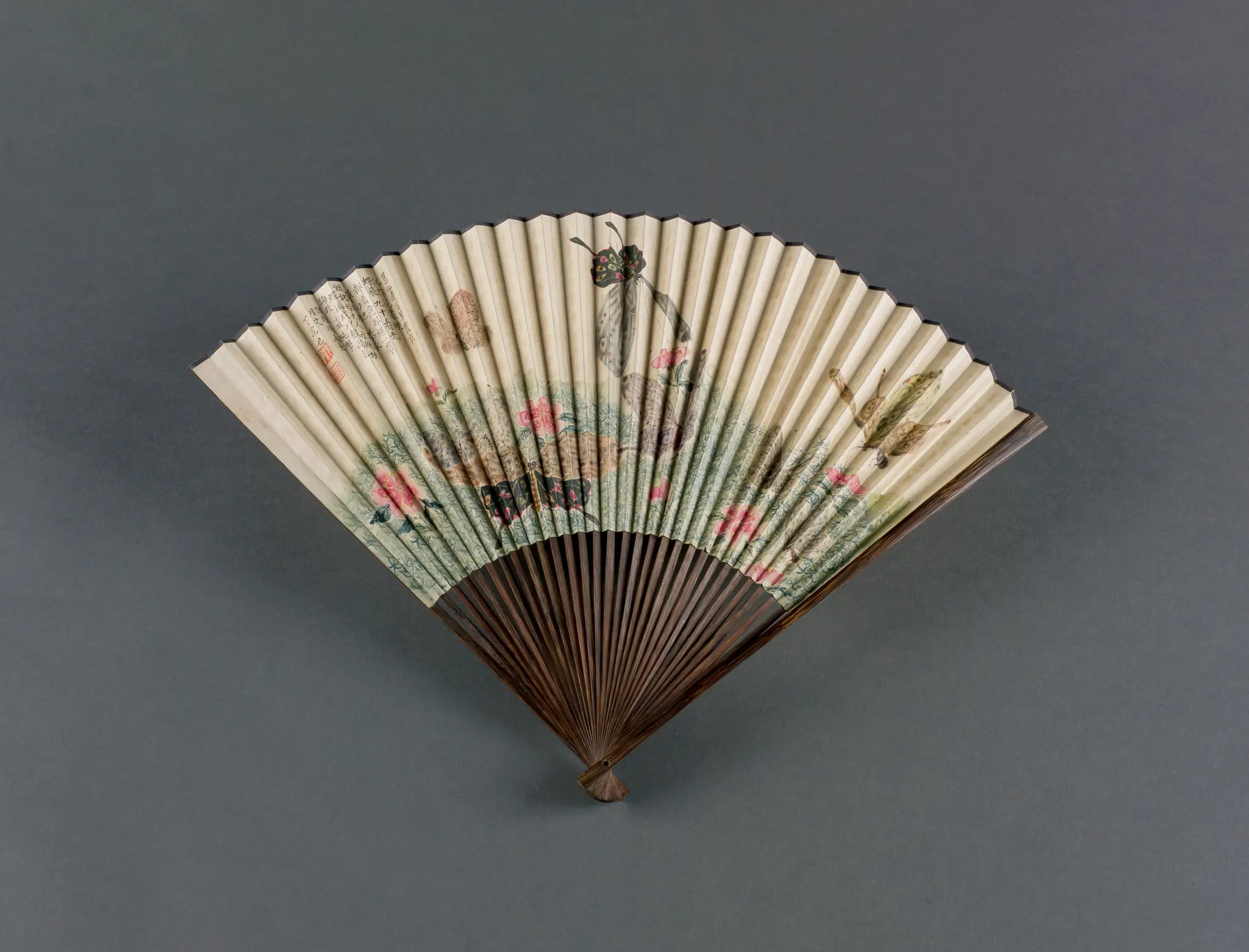 Folding Fan with Painting and Calligraphy by Unknown artist