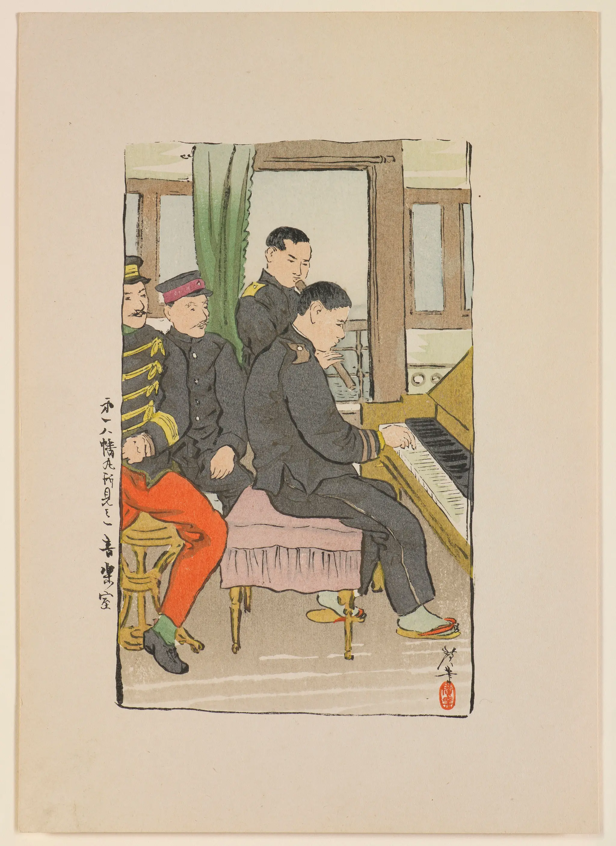 A Music Room Seen aboard the Dai-ichi Hachiman-maru by Terasaki Kōgyō, Japanese