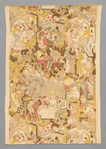 American Scene Textile by Ruth Reeves, American