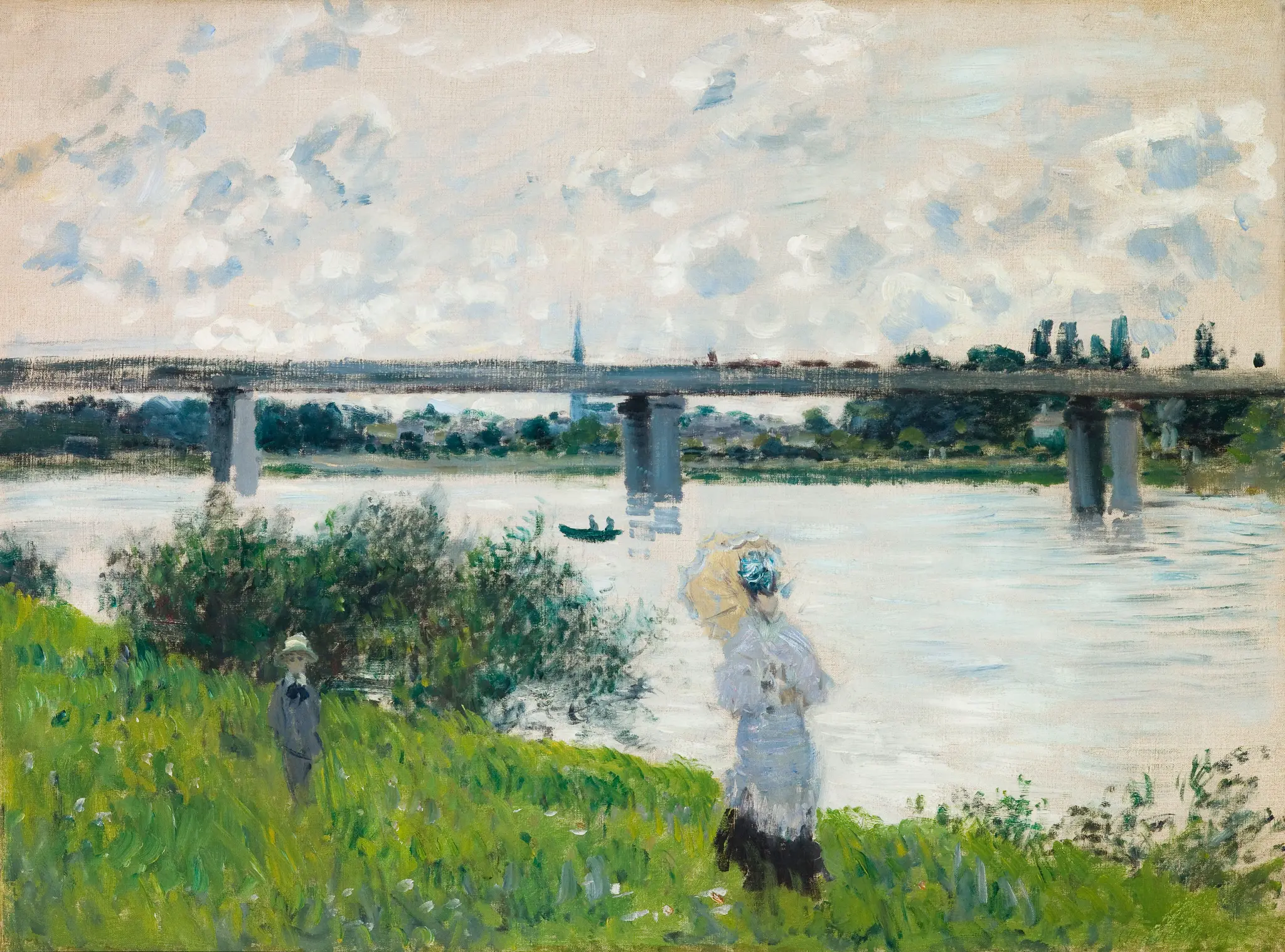The Promenade with the Railroad Bridge, Argenteuil by Claude Monet, French