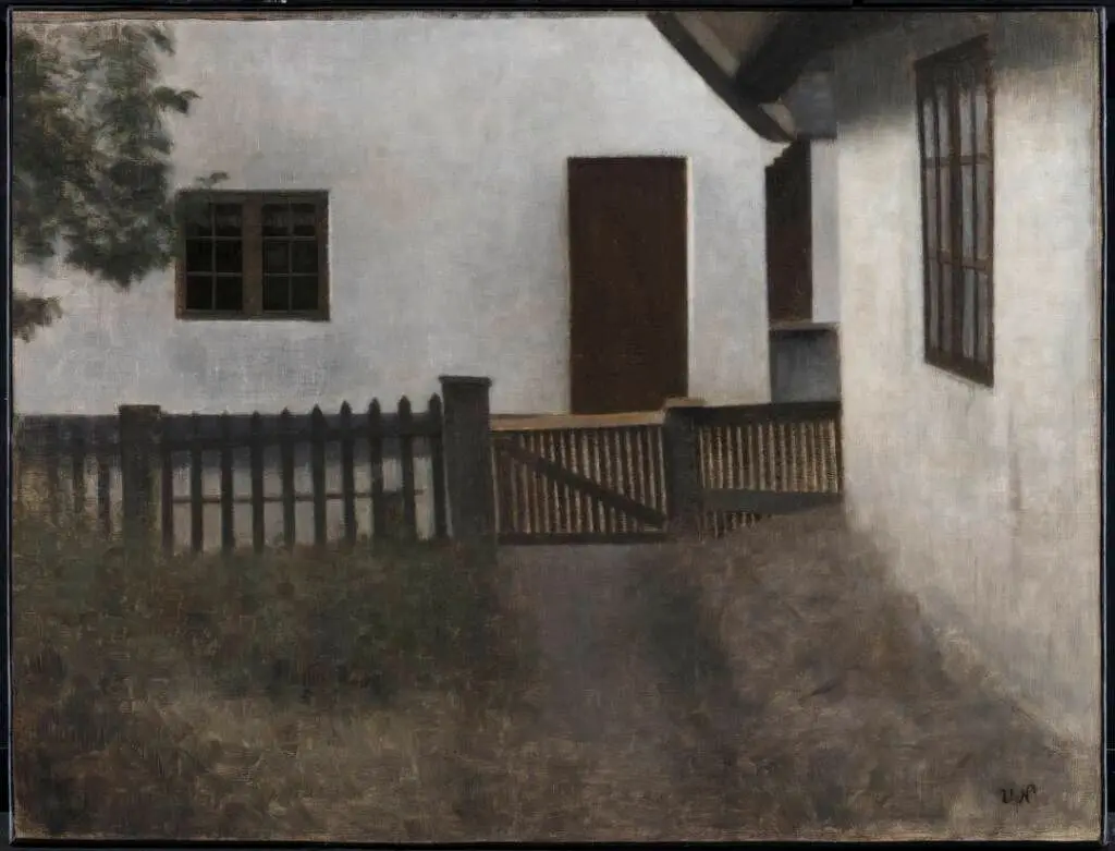 Husgavle. Frederiksværk. Sommer. by Vilhelm Hammershøi