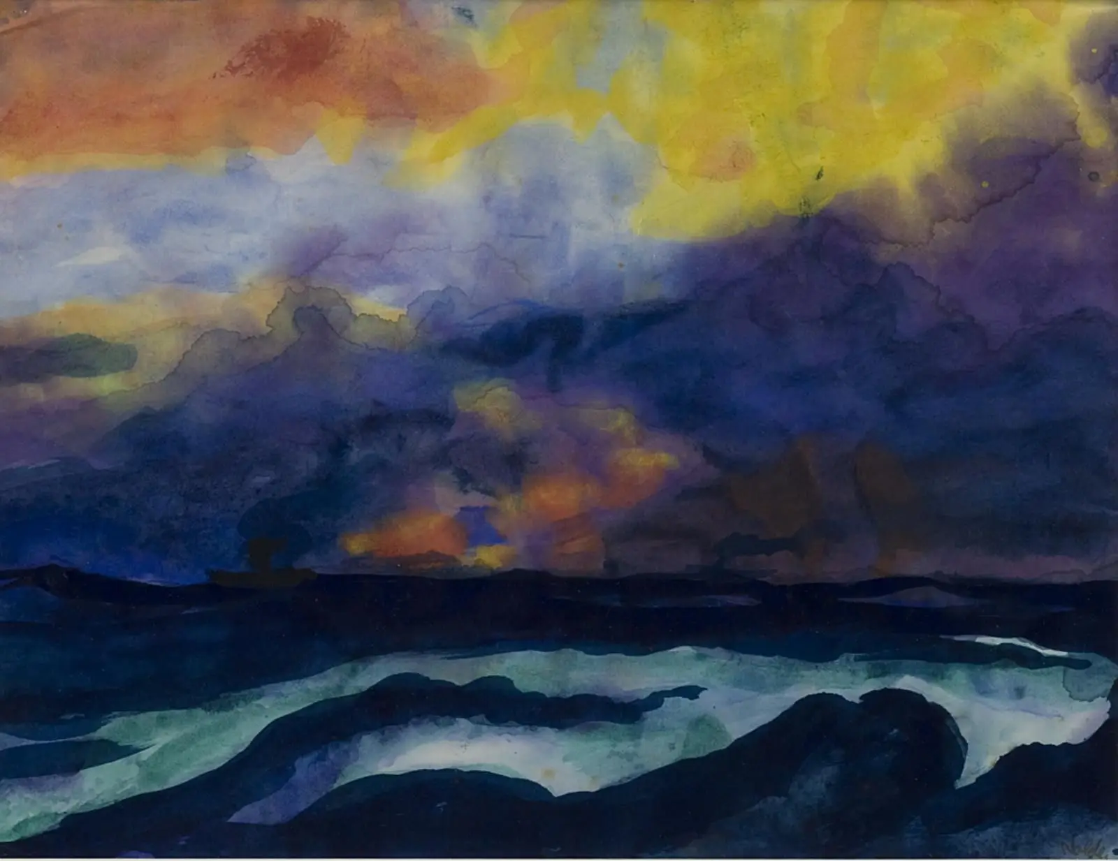 Hav og solbelyste skyer by Emil Nolde