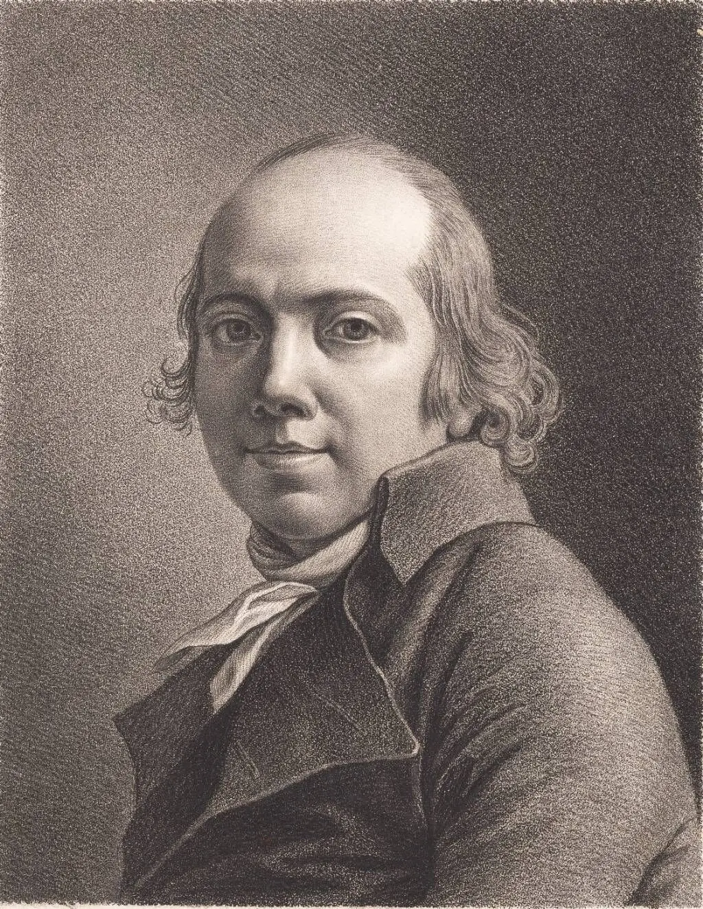 Jens Juels tegnede selvportræt by J.F. Clemens