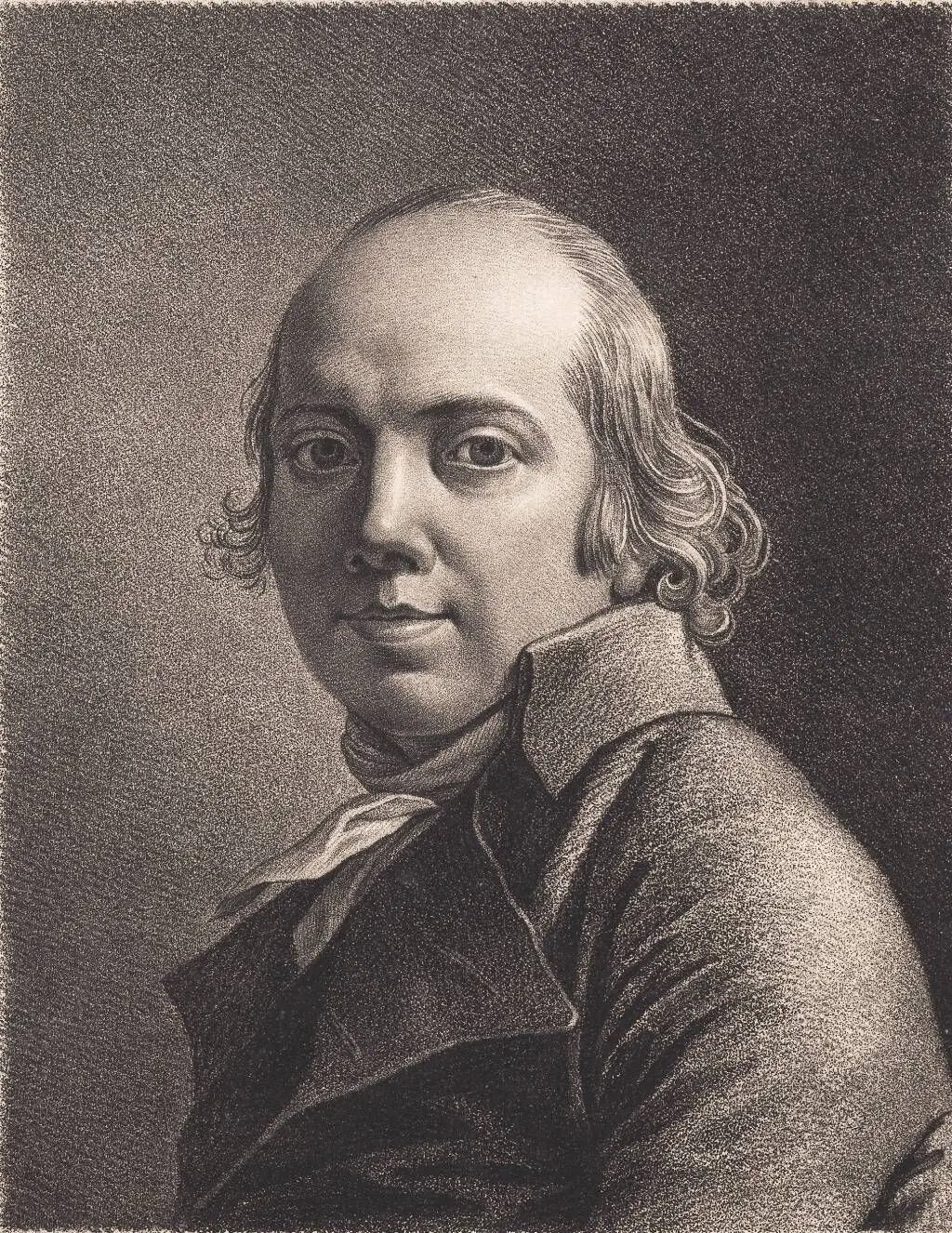 Jens Juels tegnede selvportræt by J.F. Clemens