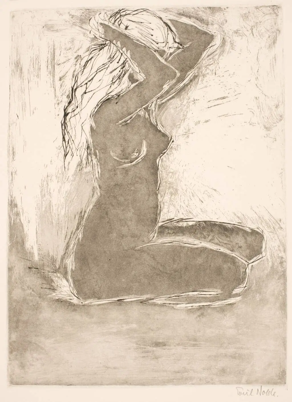 Kniendes Mädchen by Emil Nolde