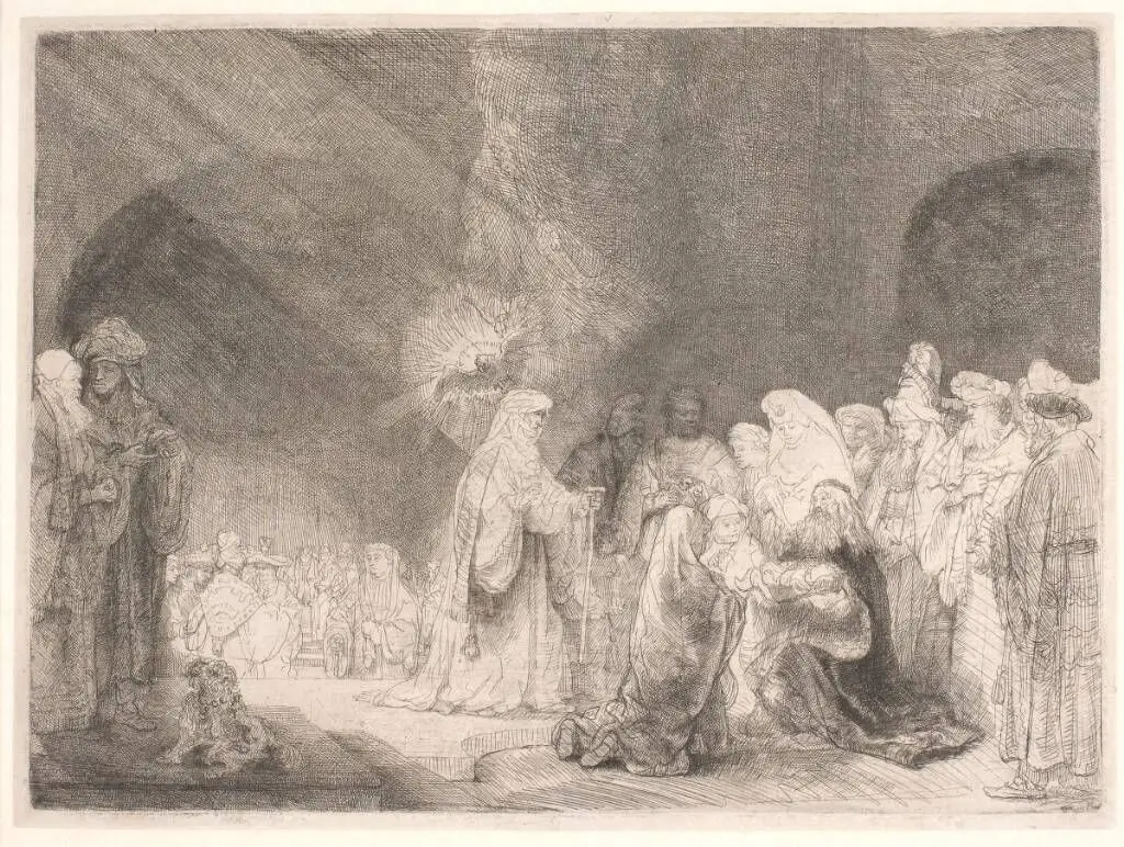 Fremstillingen i templet by Rembrandt van Rijn