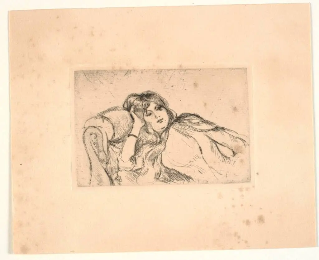 Kvinde liggende på en sofa (Jeanne-Marie) by Berthe Morisot