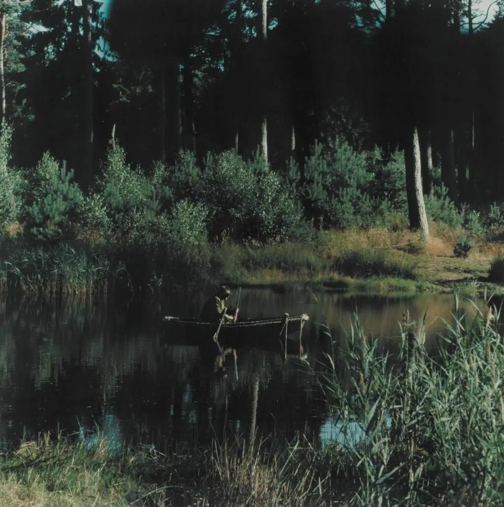 The Lake (The hunter sits in the boat after shooting; no. 1) 10 by Peter Land